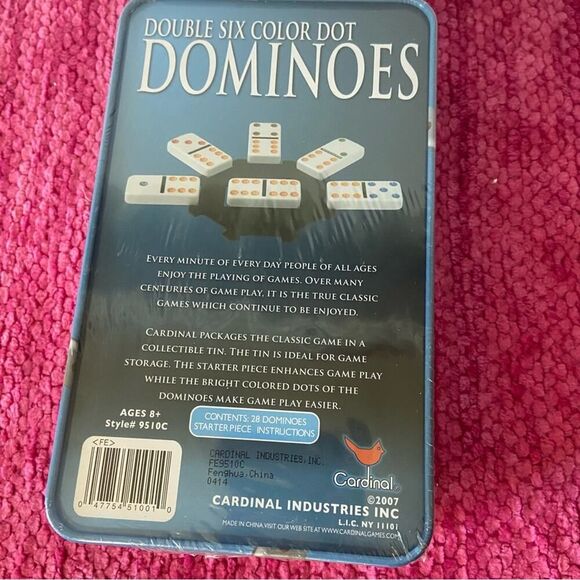 Cardinal Classic Games Double Six Color Dot Dominoes Game Style 9510C - Picture 2 of 5